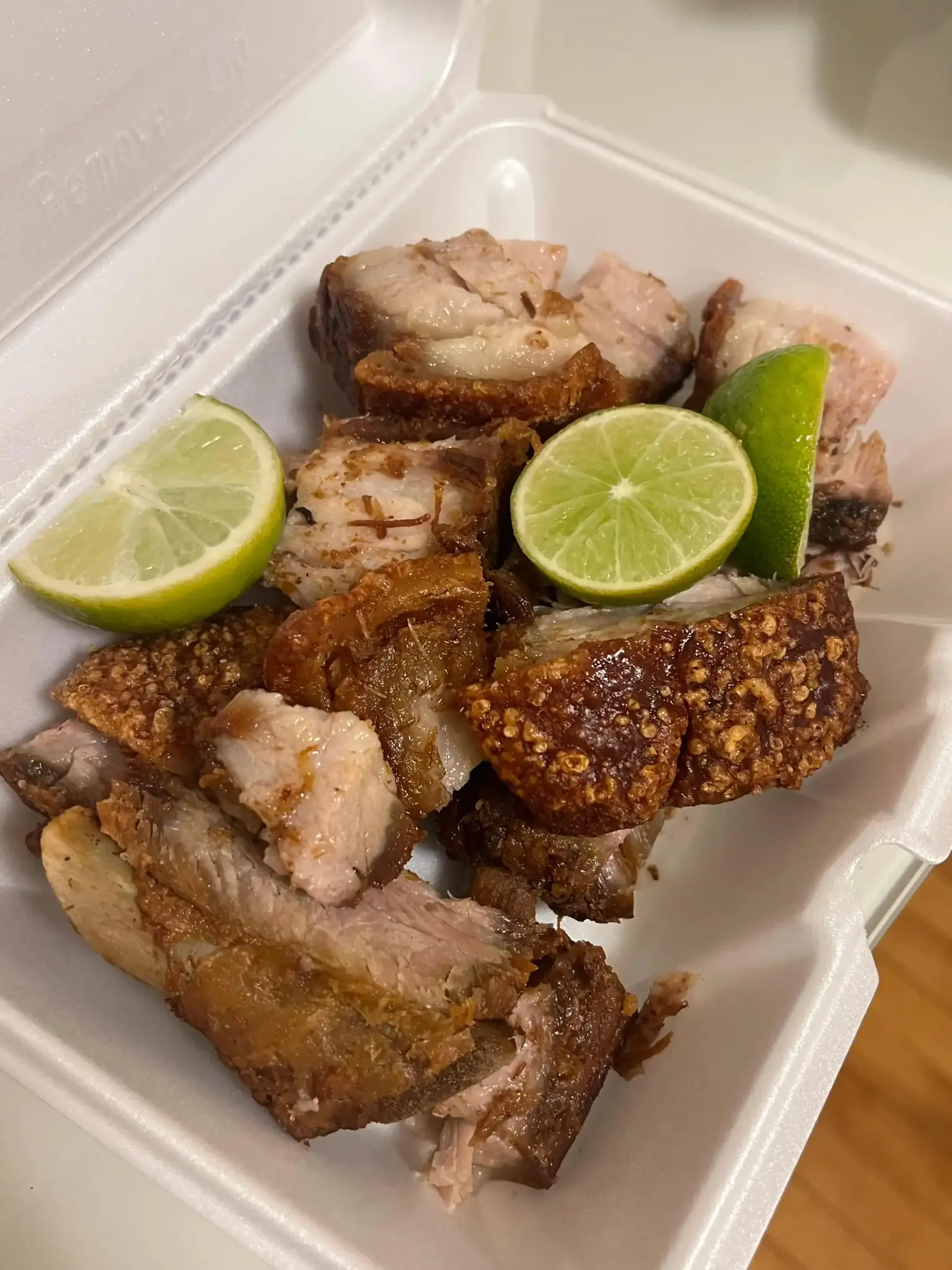 Chicharrón - Crispy Fried Pork Belly at Sazon Latino Restaurant